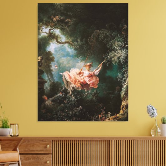 Jean-Honoré Fragonard is The Swing Canvas Afdruk (Insitu (Woonkamer))