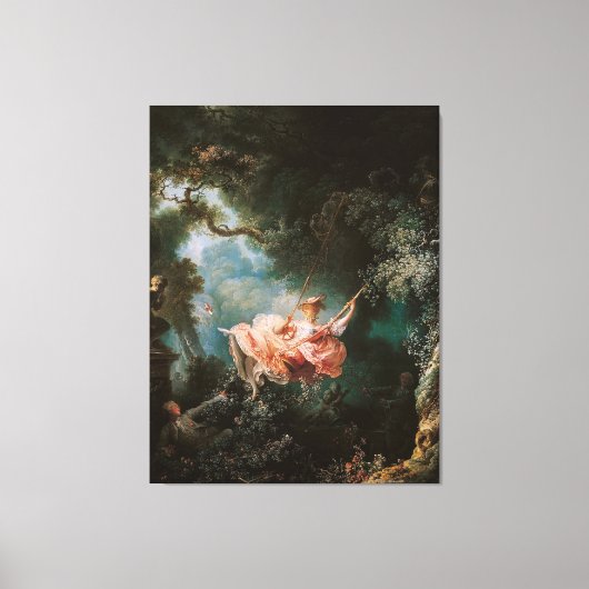 Jean-Honoré Fragonard is The Swing Canvas Afdruk (Voorkant)