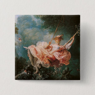 Jean-Honoré Fragonard is The Swing Vierkante Button 5,1 Cm