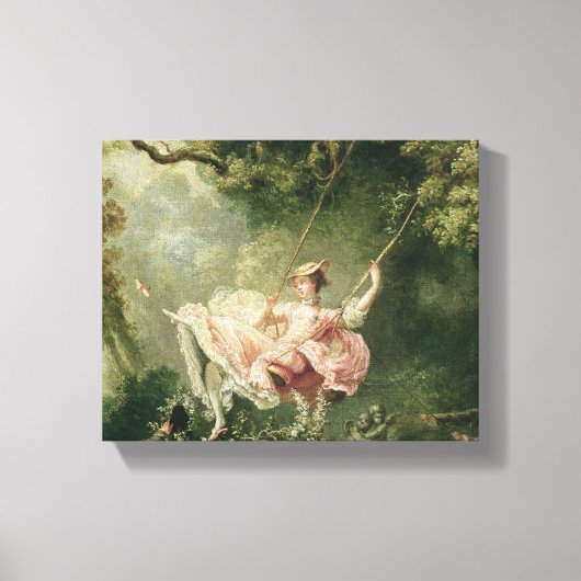 Jean-Honore Fragonard - The Swing Canvas Afdruk (Voorkant)