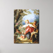 Jean-Honoré Fragonard's Blind Man Bluff Game Canvas Afdruk (Voorkant)