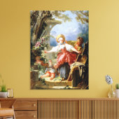 Jean-Honoré Fragonard's Blind Man Bluff Game Canvas Afdruk (Insitu (Woonkamer))