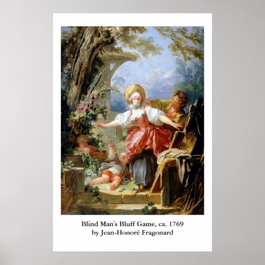 Jean-Honoré Fragonard's Blind Man Bluff Game Poster (Voorkant)