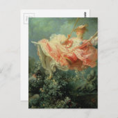 Jean-Honore Frangonard's rococo schildert The Swin Briefkaart (Voorkant / Achterkant)