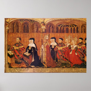 Jean I Jouvenel des Ursins met echtgenote en Poster