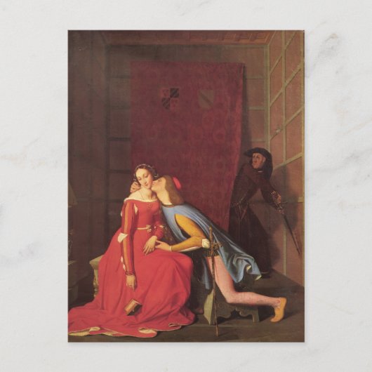 Jean Ingres- Francesca da Rimini en Paolo Malatest Briefkaart (Voorkant)
