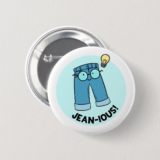 Jean-ious Denim Pants Pun Button Pin (Voorkant /achterkant)