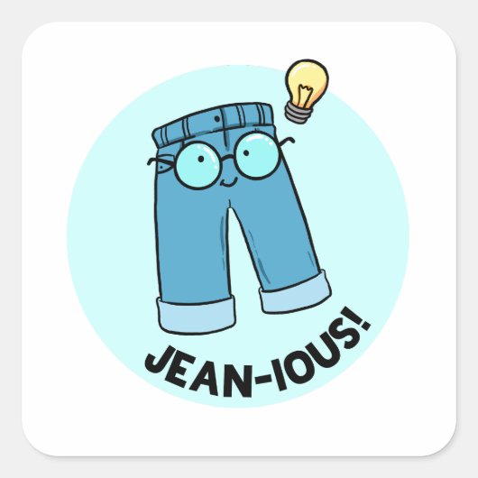 Jean-ious Denim Pants Pun Sticker (Voorkant)