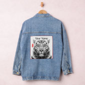 JEAN JACKET AANGEPASTE NAAM ZWART-WITTE TIJGER (Hangar)
