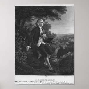 Jean-Jacques Rousseau die "Emile" vormt Poster