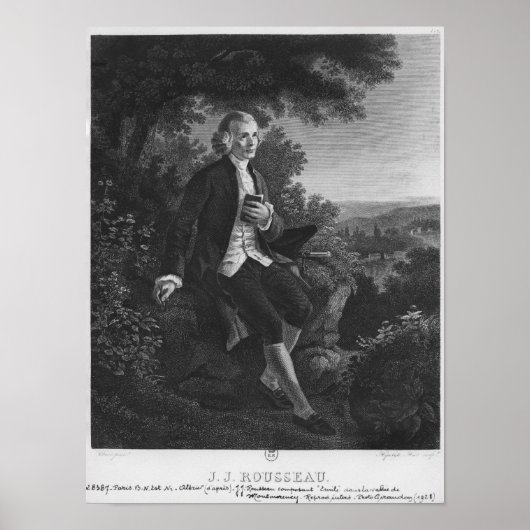 Jean-Jacques Rousseau die "Emile" vormt Poster (Voorkant)