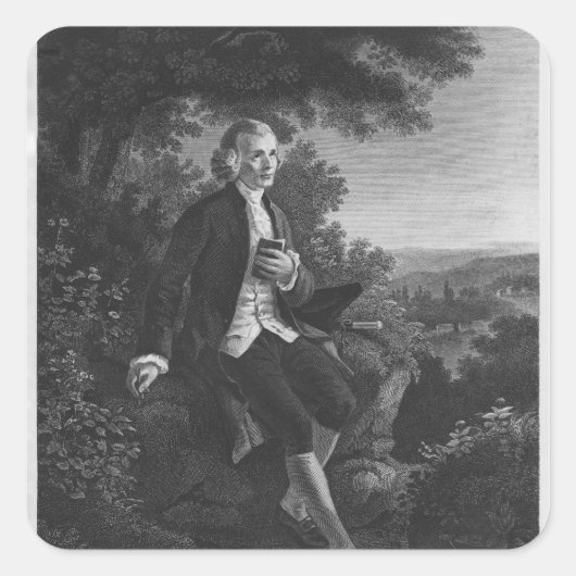 Jean-Jacques Rousseau die "Emile" vormt Vierkante Sticker (Voorkant)