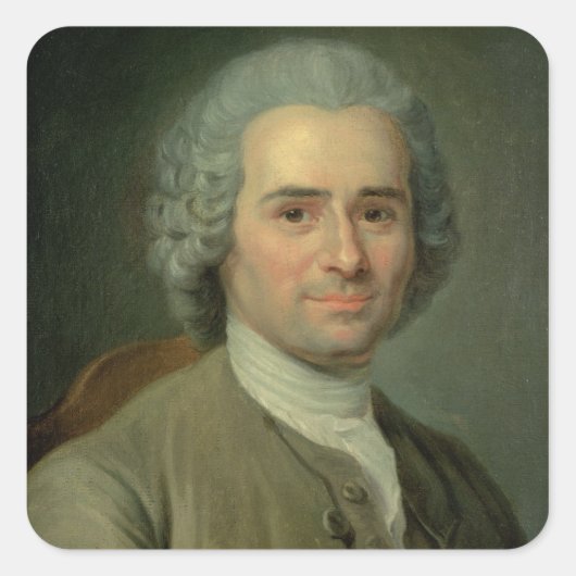 Jean-Jacques Rousseau Vierkante Sticker (Voorkant)