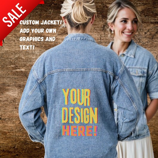 Jean Jas met gepersonaliseerd grafisch CUSTOM MERK Denim Jacket