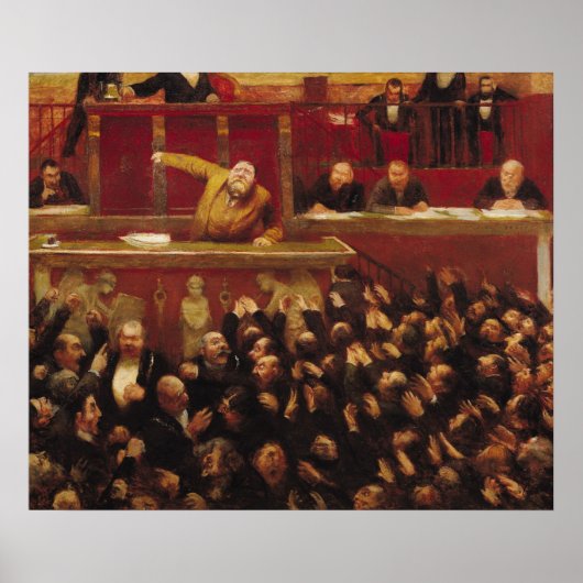 Jean Jaures spreekt op Tribune Poster (Voorkant)