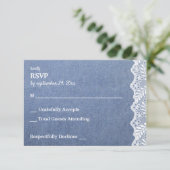 Jean & Lace no Meal RSVP Kaartje (Staand voorkant)