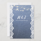 Jean Lace & Slingerlichtjes Bruiloft Kaart (Achterkant)