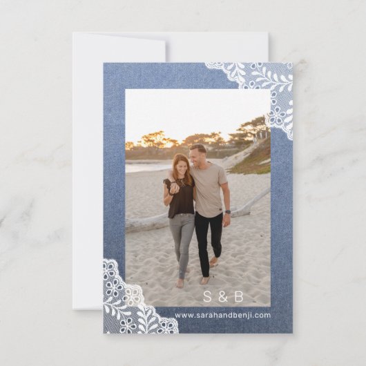 Jean Lace & String Lichten sparen de Foto van Datu Save The Date (Achterkant)