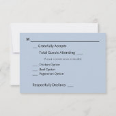 Jean Lace & String Lights Bruiloft w / Maaltijd RSVP Kaartje (Achterkant)