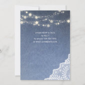 Jean Lace & String Lights Graduation Party Kaart (Achterkant)