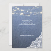 Jean, Lace & String Lights Rehearsal Dinner Kaart (Achterkant)