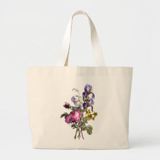 Jean Louis Prevost Cabbage Roos en Iris Bouquet Grote Tote Bag