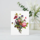 Jean Louis Prevost Rozen en Pansy Boeket Briefkaart (Staand voorkant)