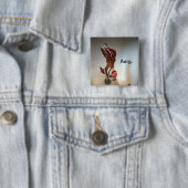 Jean-Louise-toets Vierkante Button 5,1 Cm (In situ)