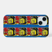 Jean-Michel Basquiat Inspired 3 iPhone 15 Case (Achterkant horizontaal)