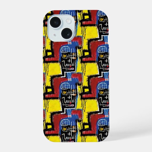 Jean-Michel Basquiat Inspired 7 iPhone 15 Case (Achterkant)