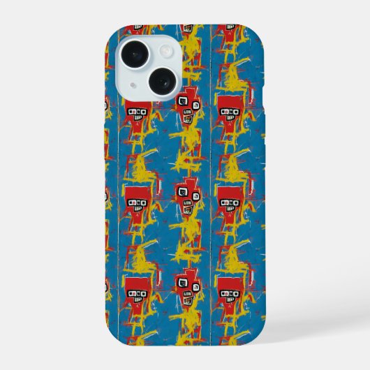 Jean-Michel Basquiat Inspired 9 iPhone 15 Case (Achterkant)