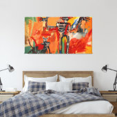 Jean Michel Basquiat kunst Canvas Afdruk (Insitu (Slaapkamer))