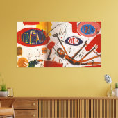 Jean Michel Basquiat kunststijl Canvas Afdruk (Insitu (Woonkamer))