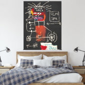 Jean Michel Basquiat kunstwerk Canvas Afdruk (Insitu (Slaapkamer))