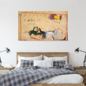 Jean Michel Basquiat-schilderij Canvas Afdruk (Insitu (Slaapkamer))