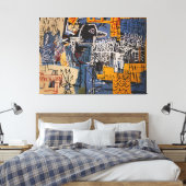 Jean Michel Basquiat-schilderij Canvas Afdruk (Insitu (Slaapkamer))