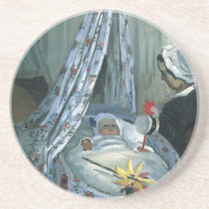 Jean Monet in zijn wieg door Claude Monet Zandsteen Onderzetter