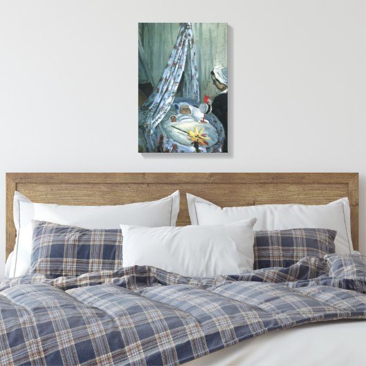 Jean Monet in Zijne Cradle door Claude Monet Canvas Afdruk (Insitu (Slaapkamer))