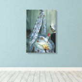 Jean Monet in Zijne Cradle door Claude Monet Canvas Afdruk (Insitu (Houten vloer))