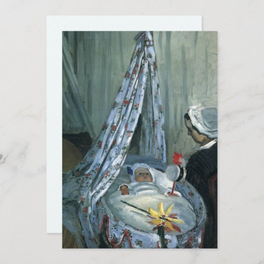 Jean Monet in Zijne Cradle door Claude Monet Invit (Voorkant / Achterkant)