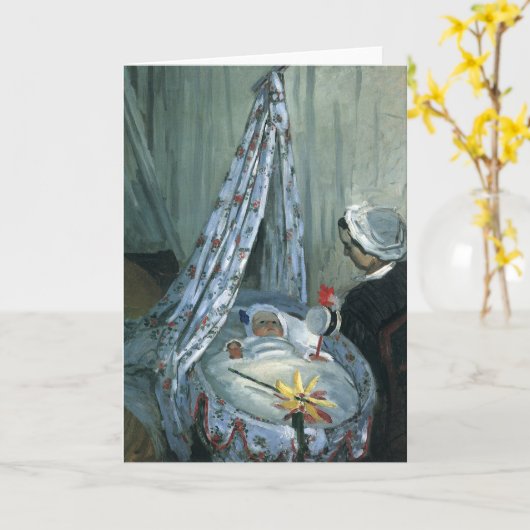 Jean Monet in Zijne Cradle door Claude Monet Kaart (Gele Bloem)