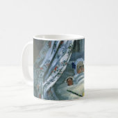 Jean Monet in Zijne Cradle door Claude Monet Koffiemok (Voorkant links)