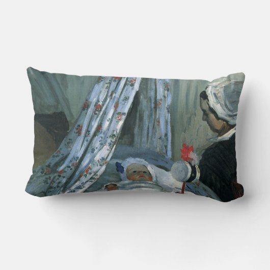 Jean Monet in Zijne Cradle door Claude Monet Kussen (Achterkant)