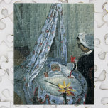 Jean Monet in Zijne Cradle door Claude Monet Legpuzzel<br><div class="desc">Jean Monet in Zijne Cradle (1867) van Claude Monet is een impressionistische schilderij van een kunstportret. De zoon van de kunstenaar als een baby die in zijn wieg slaapt. Zijn moeder of nanny kijkt naar hem terwijl hij in zijn bassinet slaapt in de kleuterschool. Over de kunstenaar: Claude Monet (1840-1926)...</div>