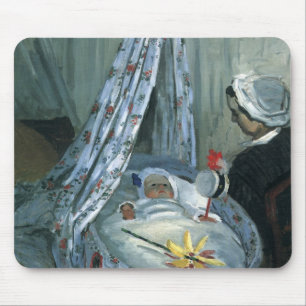 Jean Monet in Zijne Cradle door Claude Monet Muismat