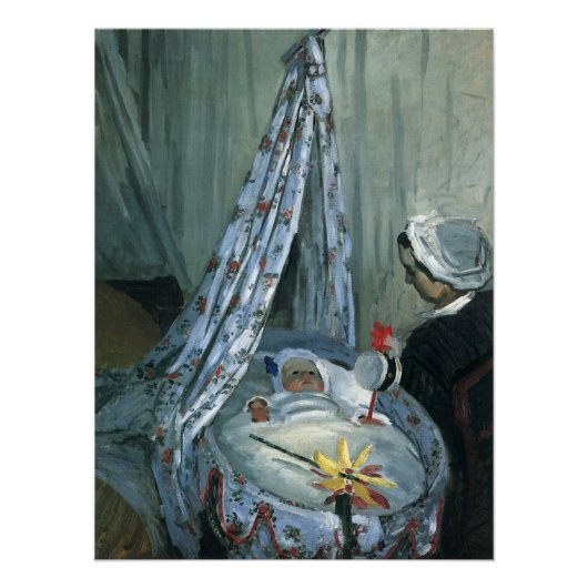 Jean Monet in Zijne Cradle door Claude Monet Perfect Poster (Voorkant)