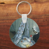 Jean Monet in Zijne Cradle door Claude Monet Sleutelhanger (Voorkant)