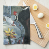 Jean Monet in Zijne Cradle door Claude Monet Theedoek (Quarter Fold)