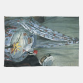 Jean Monet in Zijne Cradle door Claude Monet Theedoek (Horizontaal)