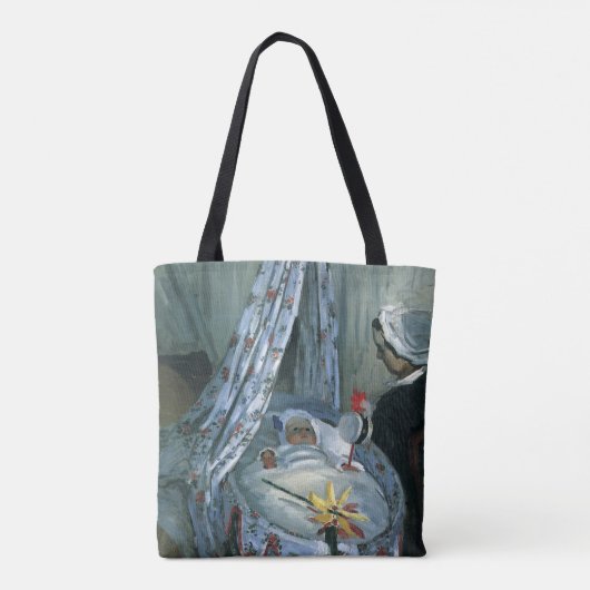 Jean Monet in Zijne Cradle door Claude Monet Tote Bag (Achterkant)
